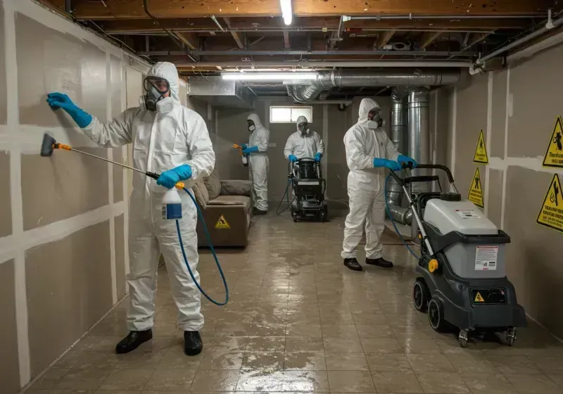 Basement Moisture Removal and Structural Drying process in Morton, PA